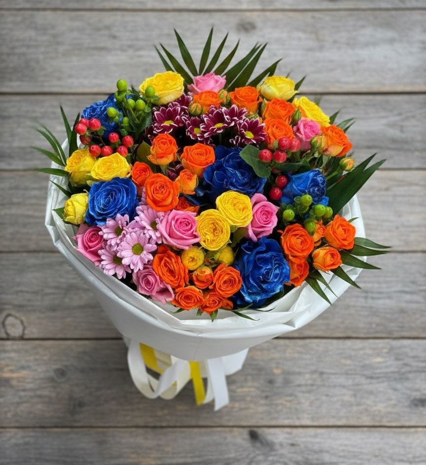 Букет цветов из: Розы и Хризантемы в Костино-Отдельце