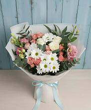Букет цветов из:  Розы, Лизиантусы и Хризантемы в Костино-Отдельце