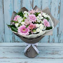 Букет цветов из:  Герберы, Альстромерии и Хризантемы в Костино-Отдельце