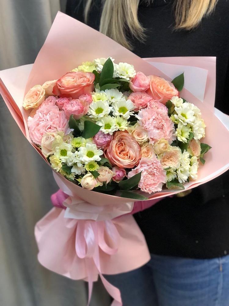 Букет цветов из: Гвоздики, Розы и Хризантемы в Костино-Отдельце