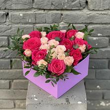 Цветочная композиция из Розы в коробке в Костино-Отдельце