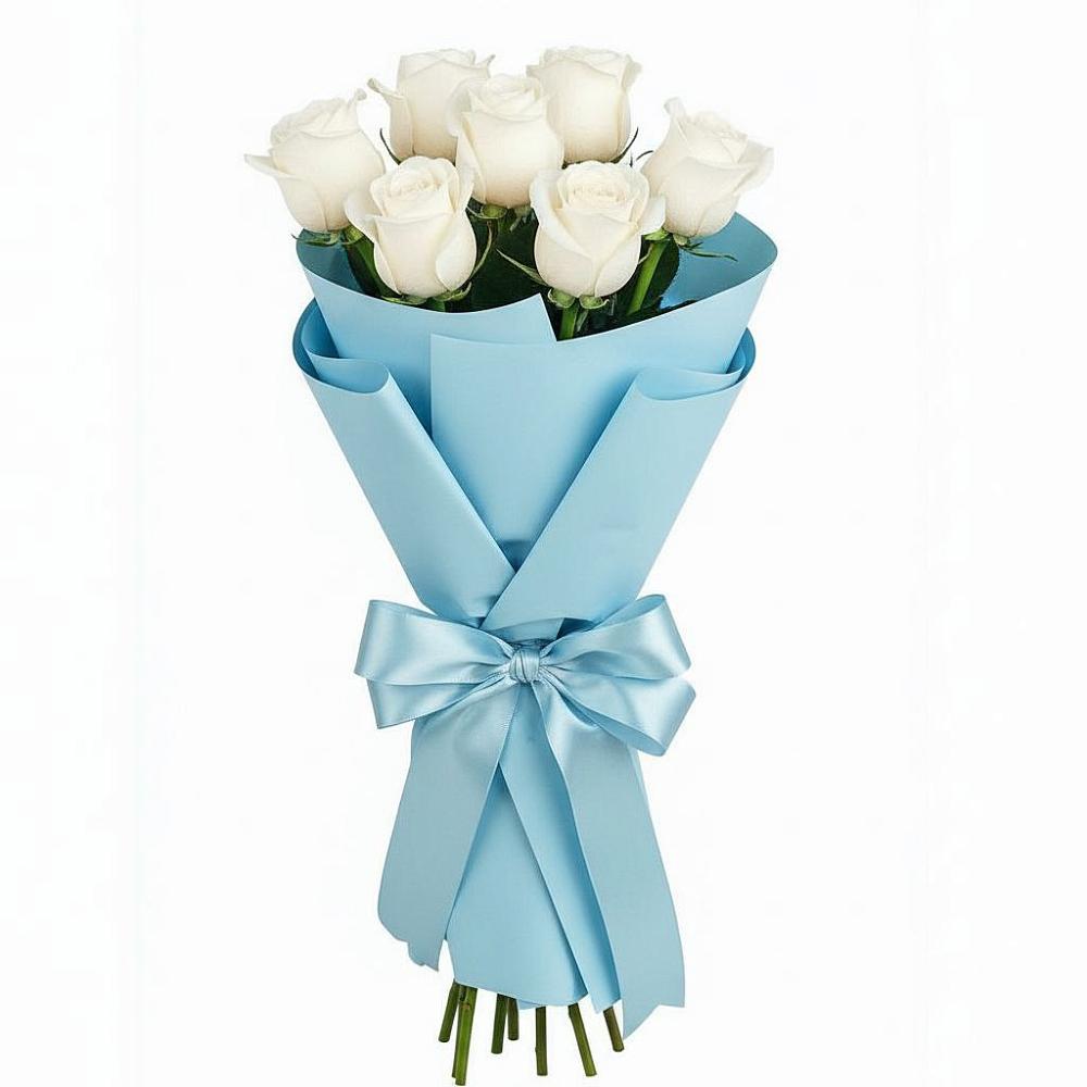 Букет 7 белых роз Проуд в Костино-Отдельце