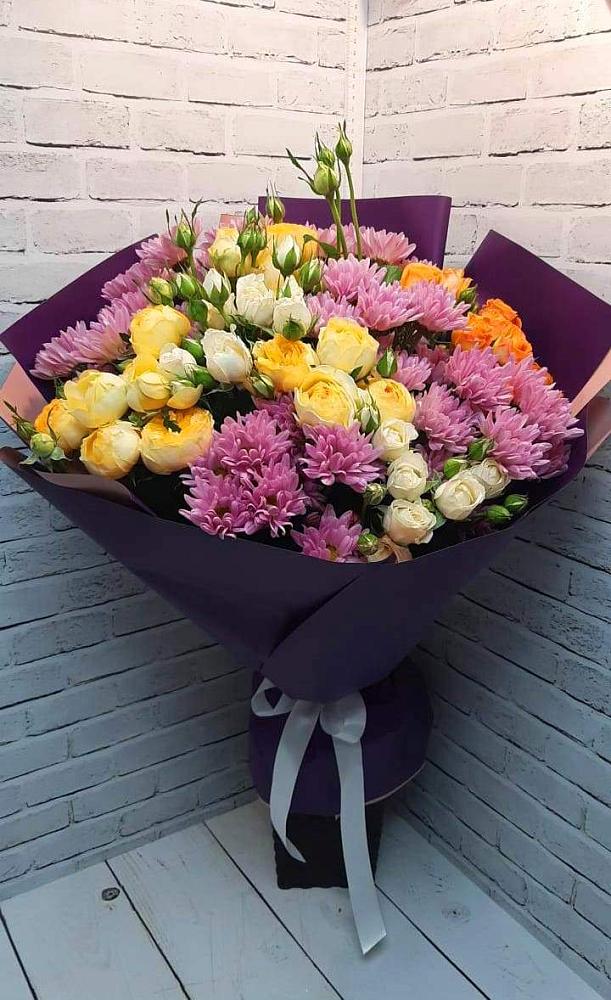Букет цветов из: Хризантемы и Розы в Костино-Отдельце