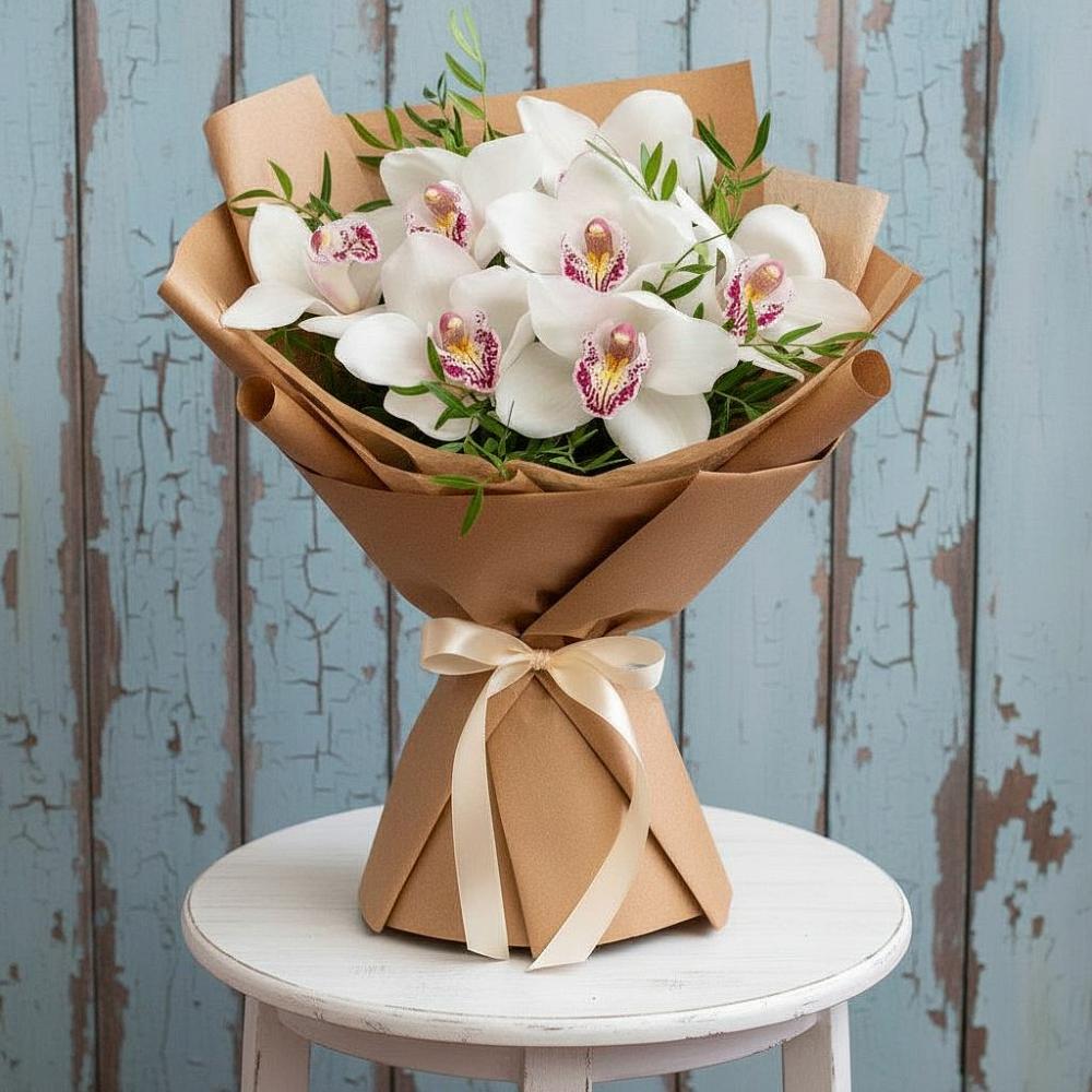Букет цветов из: Орхидеи и Розы в Костино-Отдельце