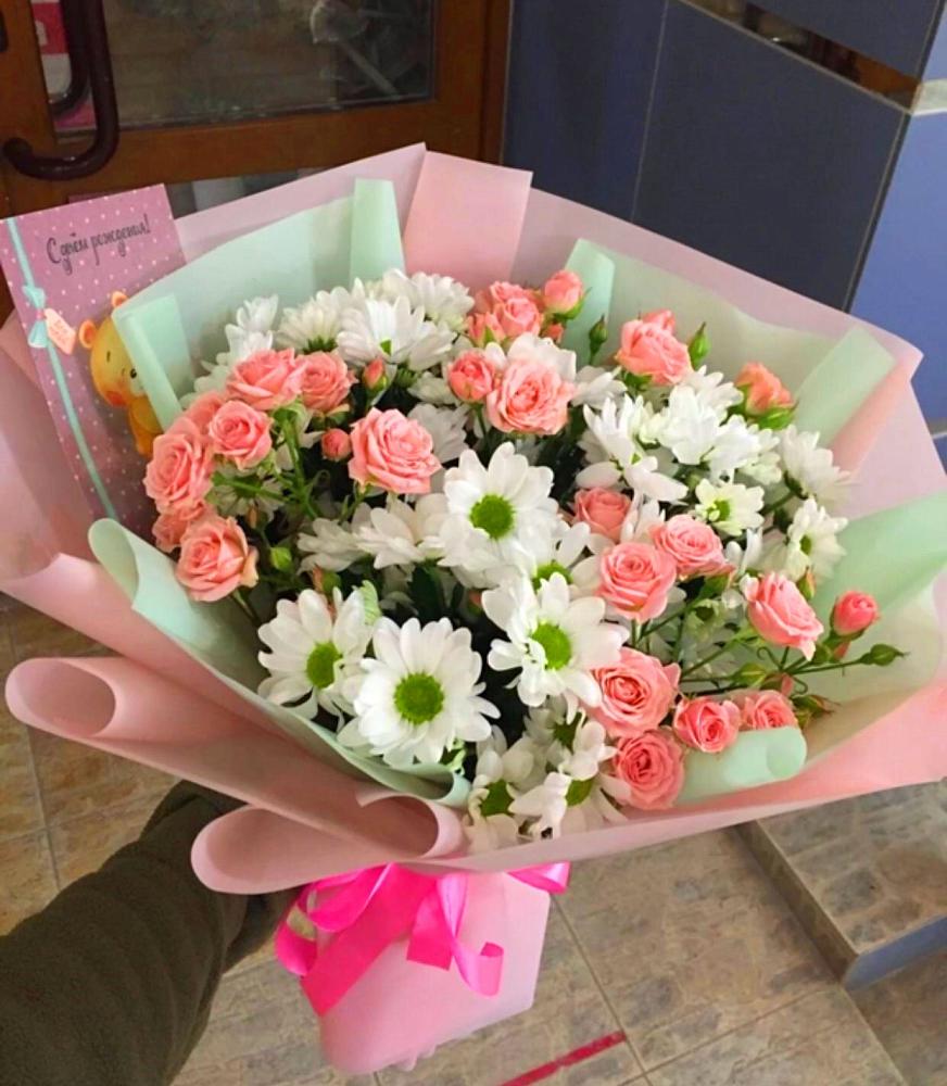 Букет цветов из: Розы и Хризантемы в Костино-Отдельце