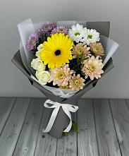 Букет цветов из:  Розы, Герберы и Хризантемы #REPLACE_PRED# Костино-Отдельце