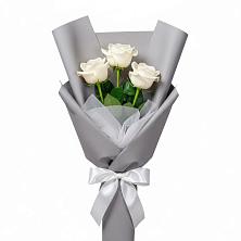 Букет 3 белые розы в Костино-Отдельце