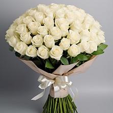Букет 101 беля роза Белоснежка в Костино-Отдельце