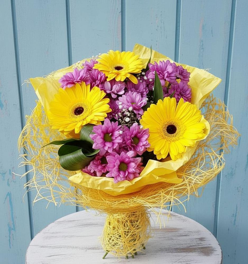 Букет цветов из: Хризантемы и Герберы в Костино-Отдельце