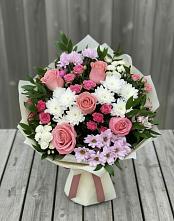 Букет цветов из:  Альстромерии, Гвоздики, Розы и Хризантемы #REPLACE_PRED# Костино-Отдельце