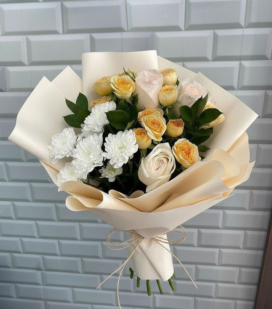Букет цветов из: Розы и Хризантемы в Костино-Отдельце