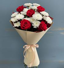 Букет цветов из:  Розы и Хризантемы в Костино-Отдельце