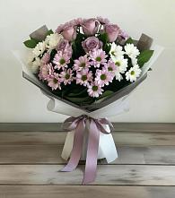 Букет цветов из:  Хризантемы и Розы #REPLACE_PRED# Костино-Отдельце