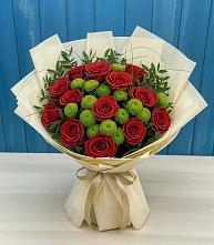 Букет цветов из:  Розы и Хризантемы в Костино-Отдельце
