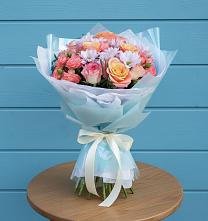 Букет цветов из:  Хризантемы и Розы в Костино-Отдельце