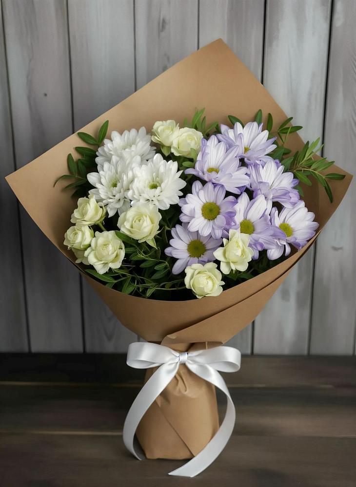 Букет цветов из: Хризантемы и Розы в Костино-Отдельце